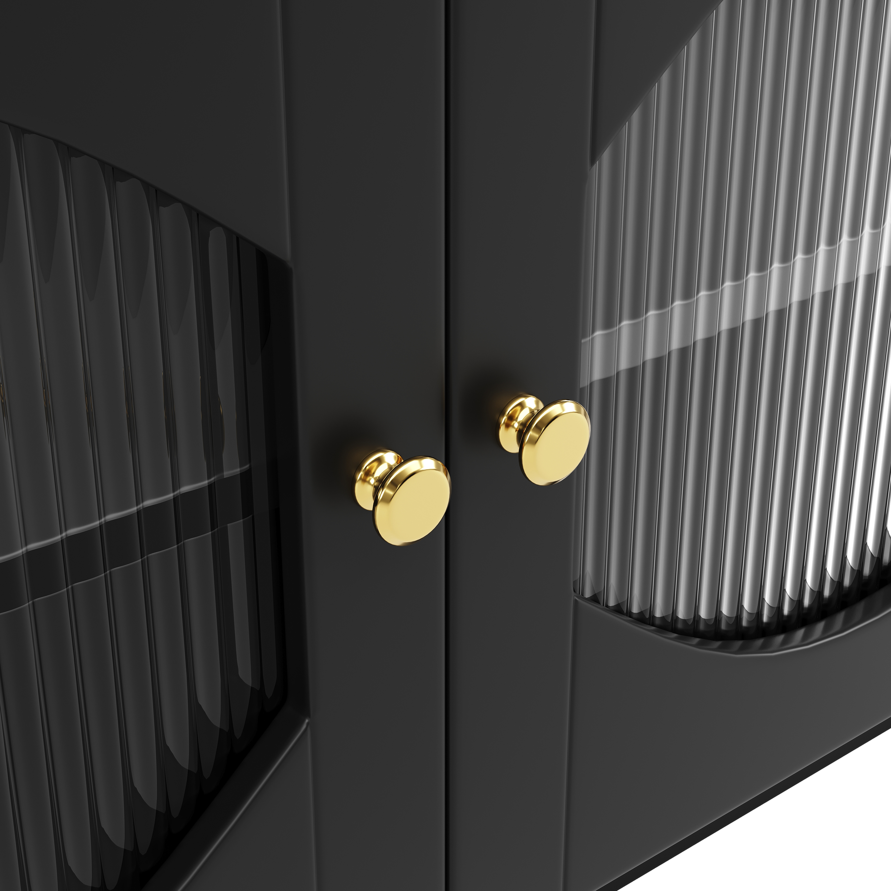 Küchenschrank, Sideboard mit Glastüren, Aufbewahrungsschrank, Buffetschrank 