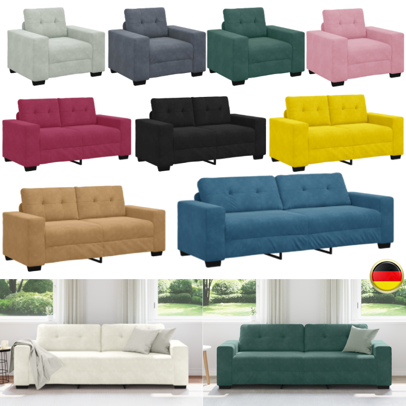 1/2/3 Sitzer Loungesessel Sessel Sofa Fernsehsessel Clubsessel Relaxsessel Samt - Bild 1 von 330