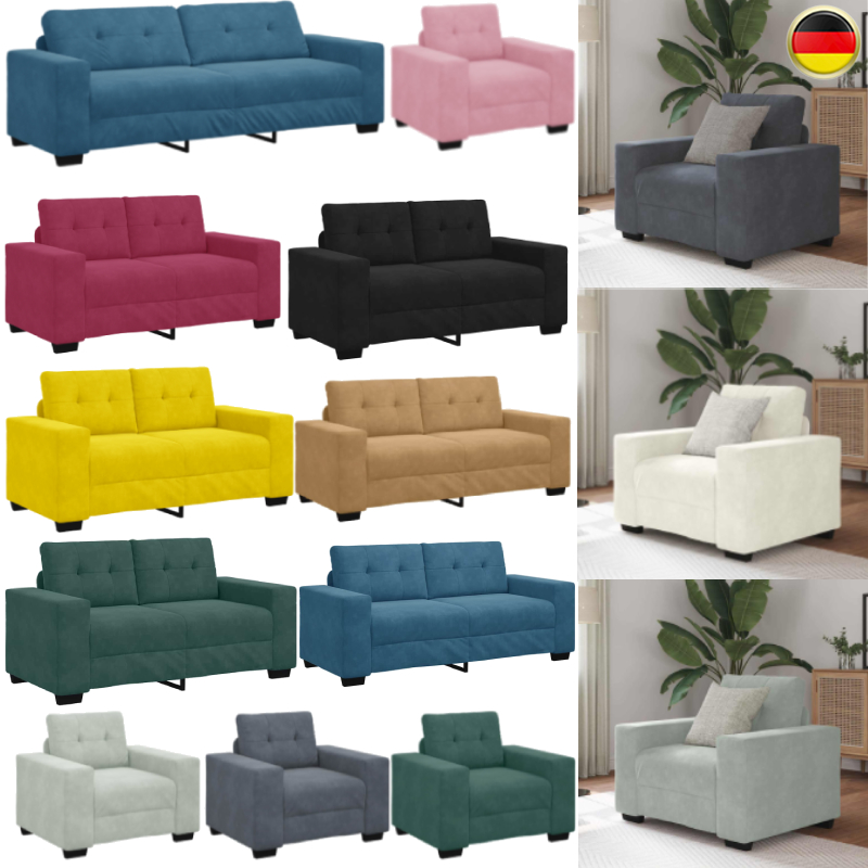 1/2/3 Sitzer Loungesessel Sessel Sofa Fernsehsessel Clubsessel Relaxsessel Samt - Bild 2 von 330