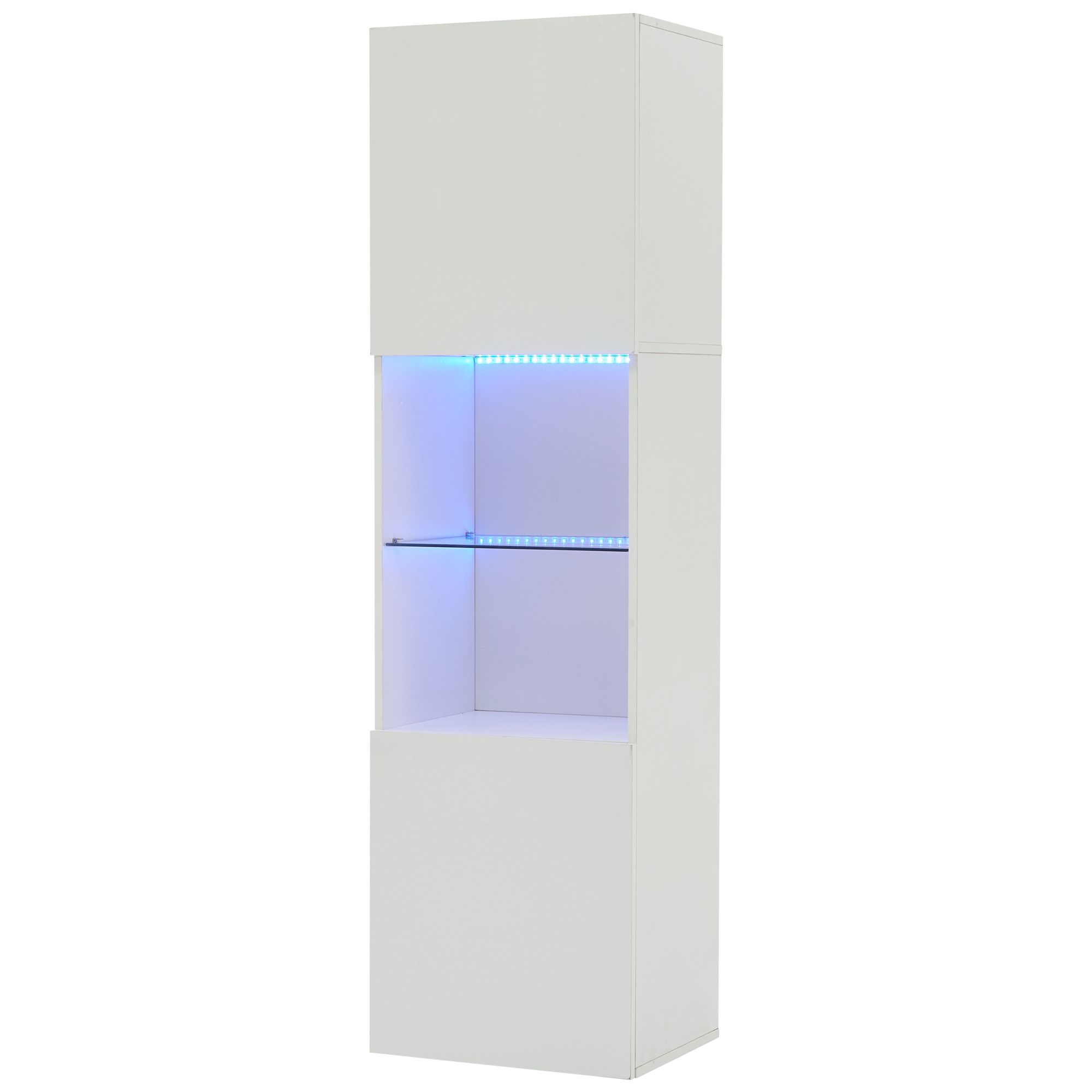 Hochglanz Sideboard Kommode Vitrine mit LED-Beleuchtung Hochschrank Lagerschrank