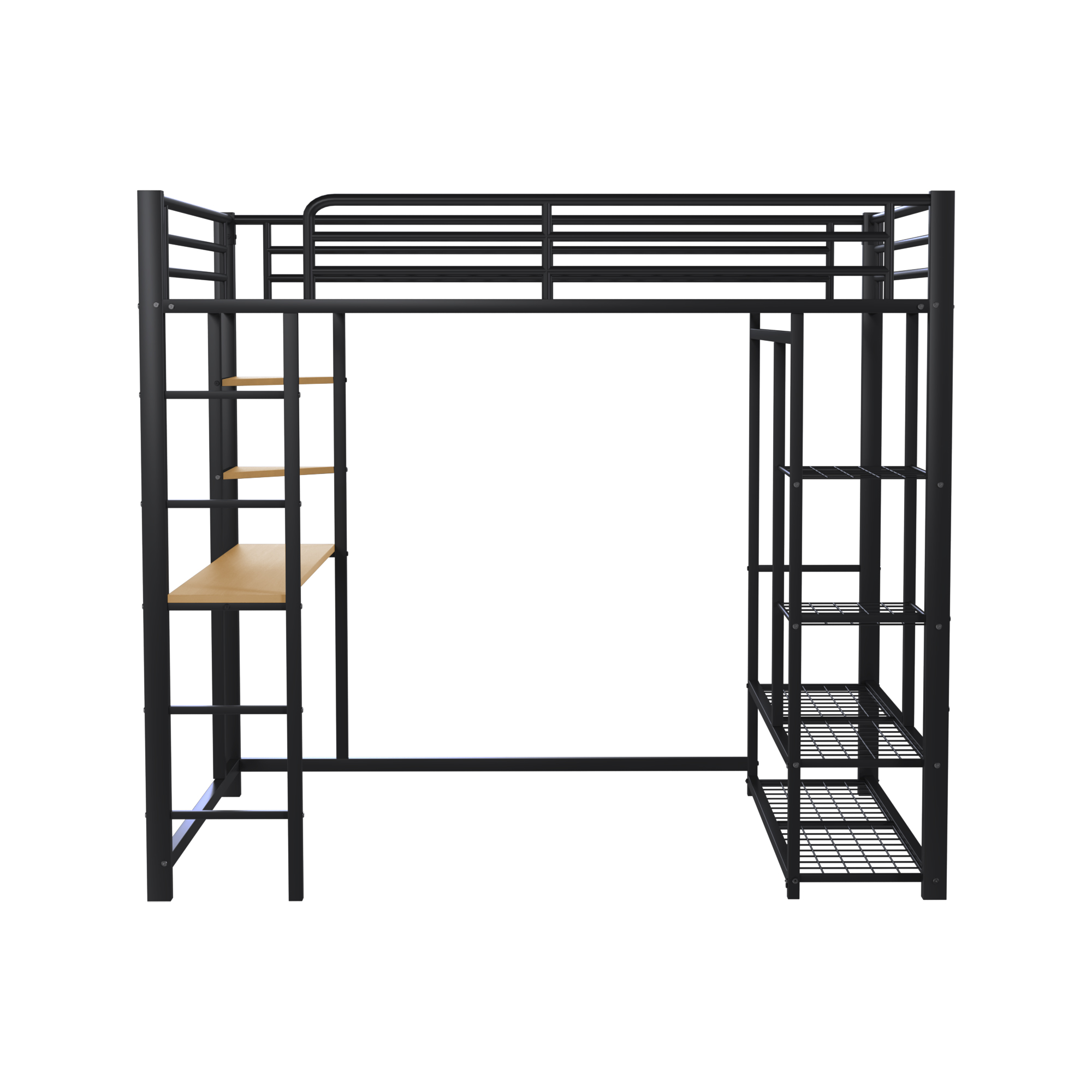 Metall-Hochbett mit Leiter Juniorbett Doppelbett mit Schreibtisch Etagenbett