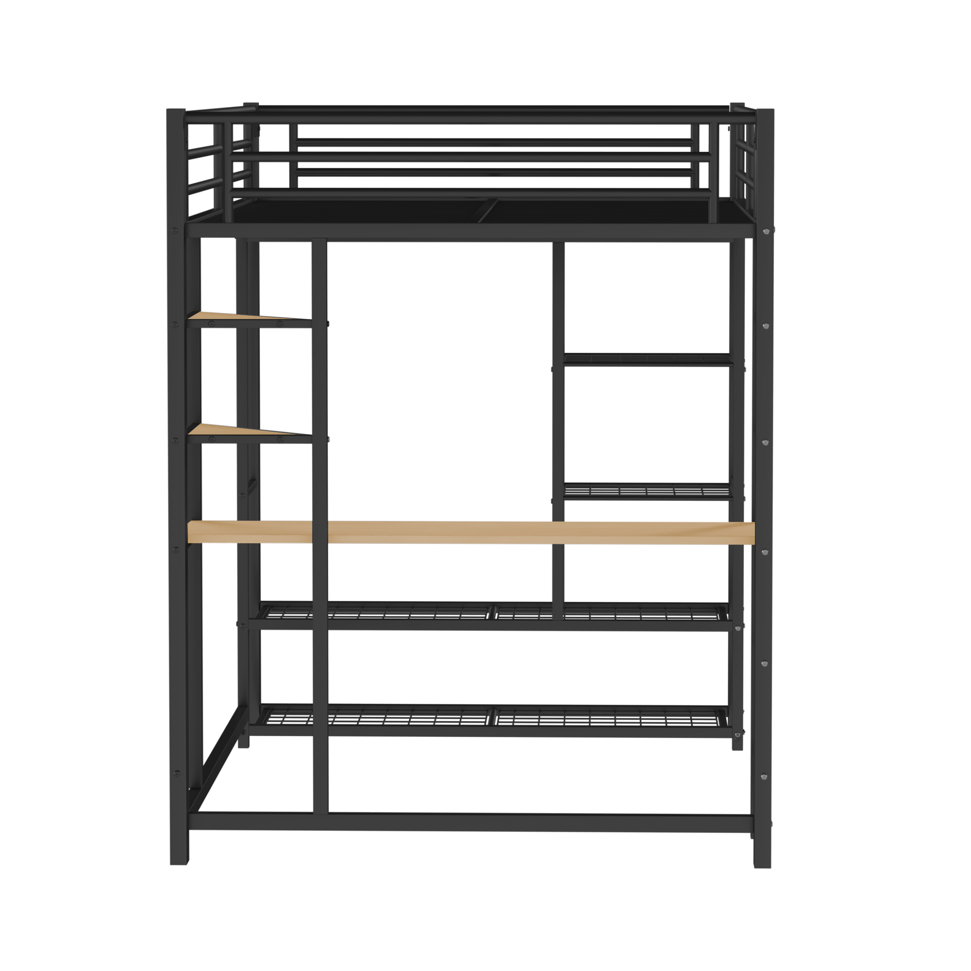 Metall-Hochbett mit Leiter Juniorbett Doppelbett mit Schreibtisch Etagenbett