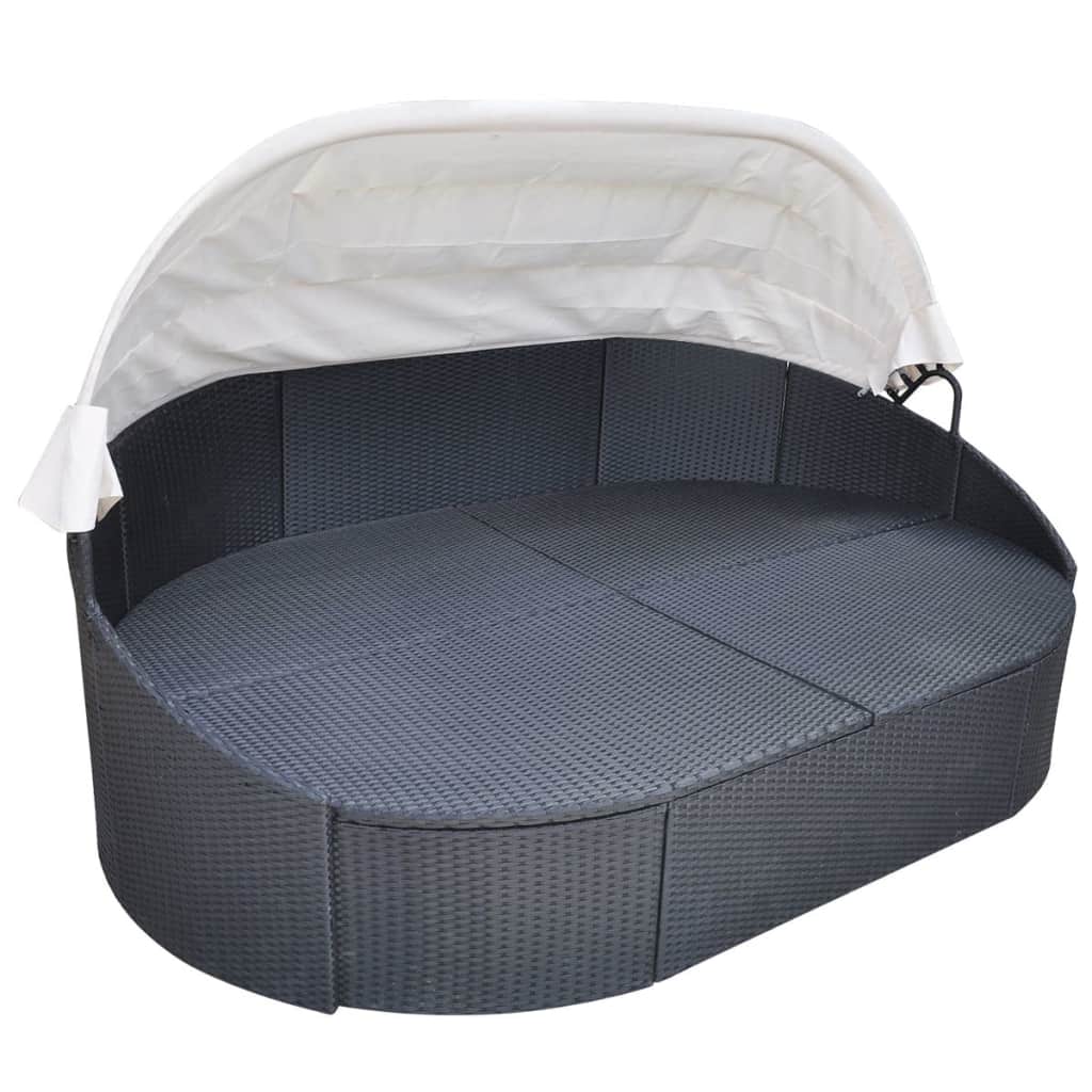 Garten Sonneninsel mit Sonnendach Poly Rattan Sonnenliege Sitzgruppe Lounge Set - Bild 18 von 20