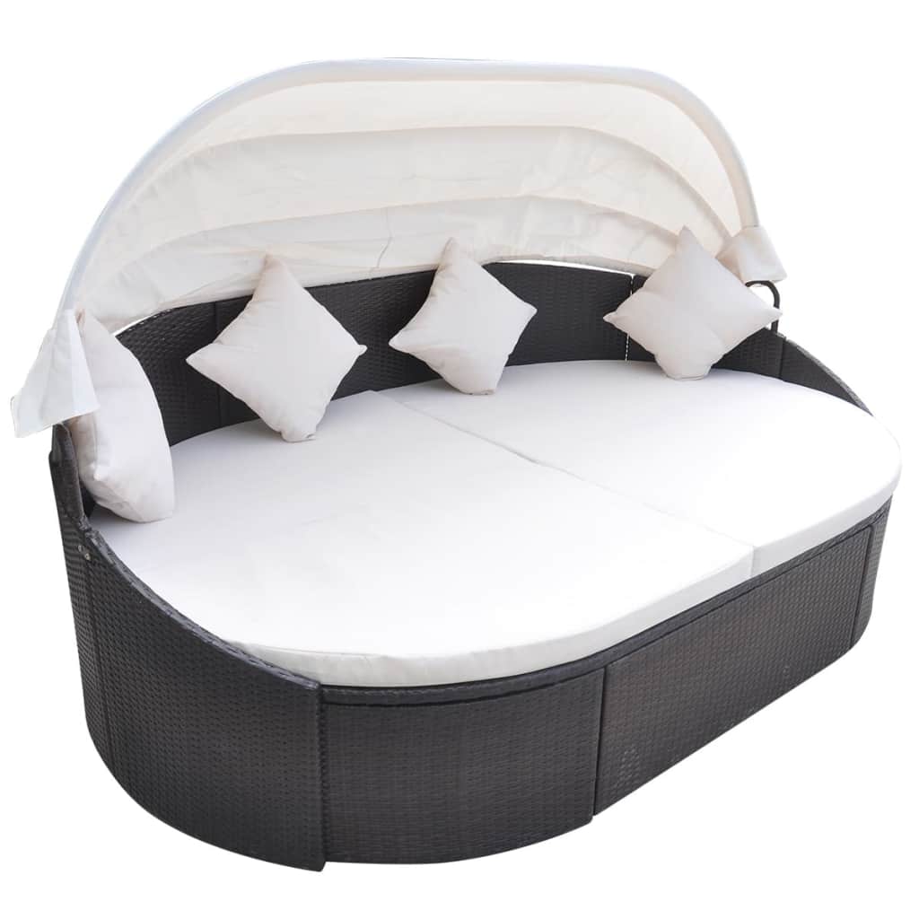 Garten Sonneninsel mit Sonnendach Poly Rattan Sonnenliege Sitzgruppe Lounge Set - Bild 11 von 20