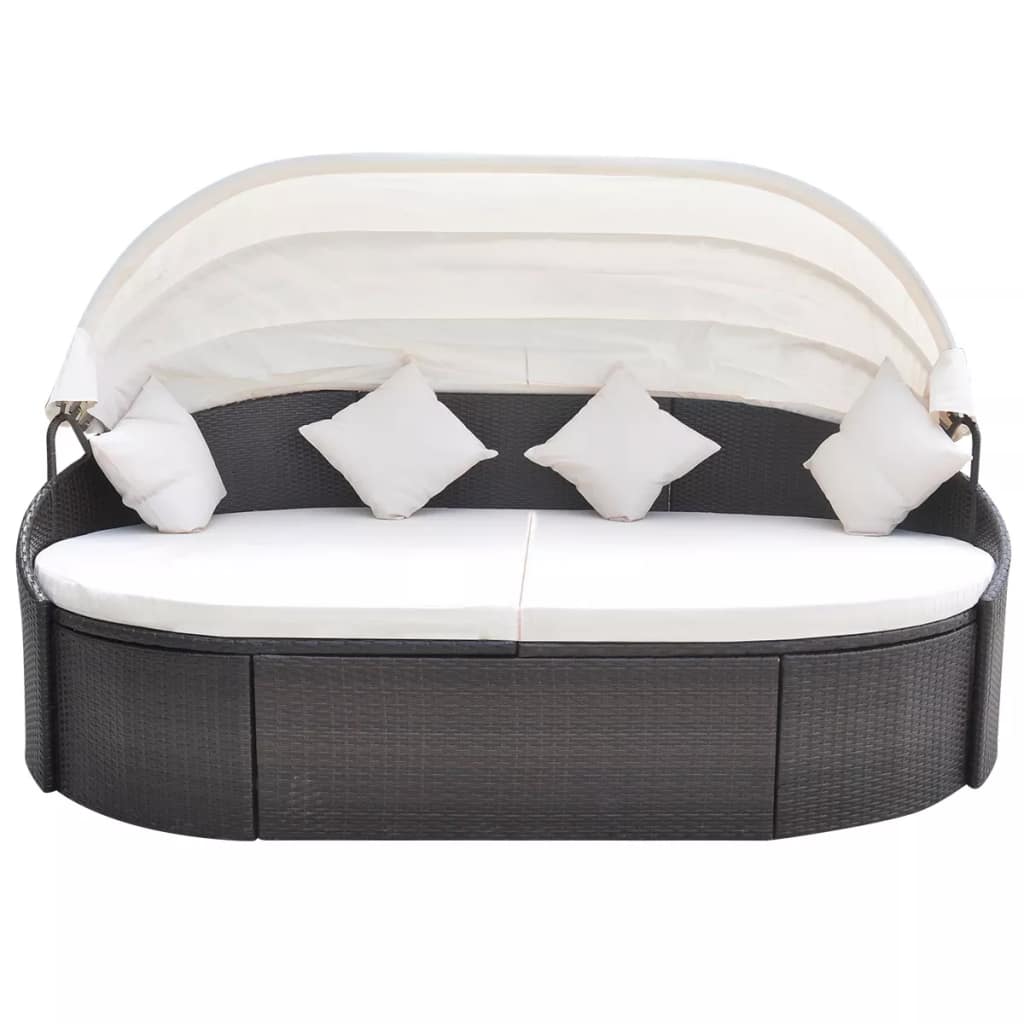 Garten Sonneninsel mit Sonnendach Poly Rattan Sonnenliege Sitzgruppe Lounge Set - Bild 12 von 20