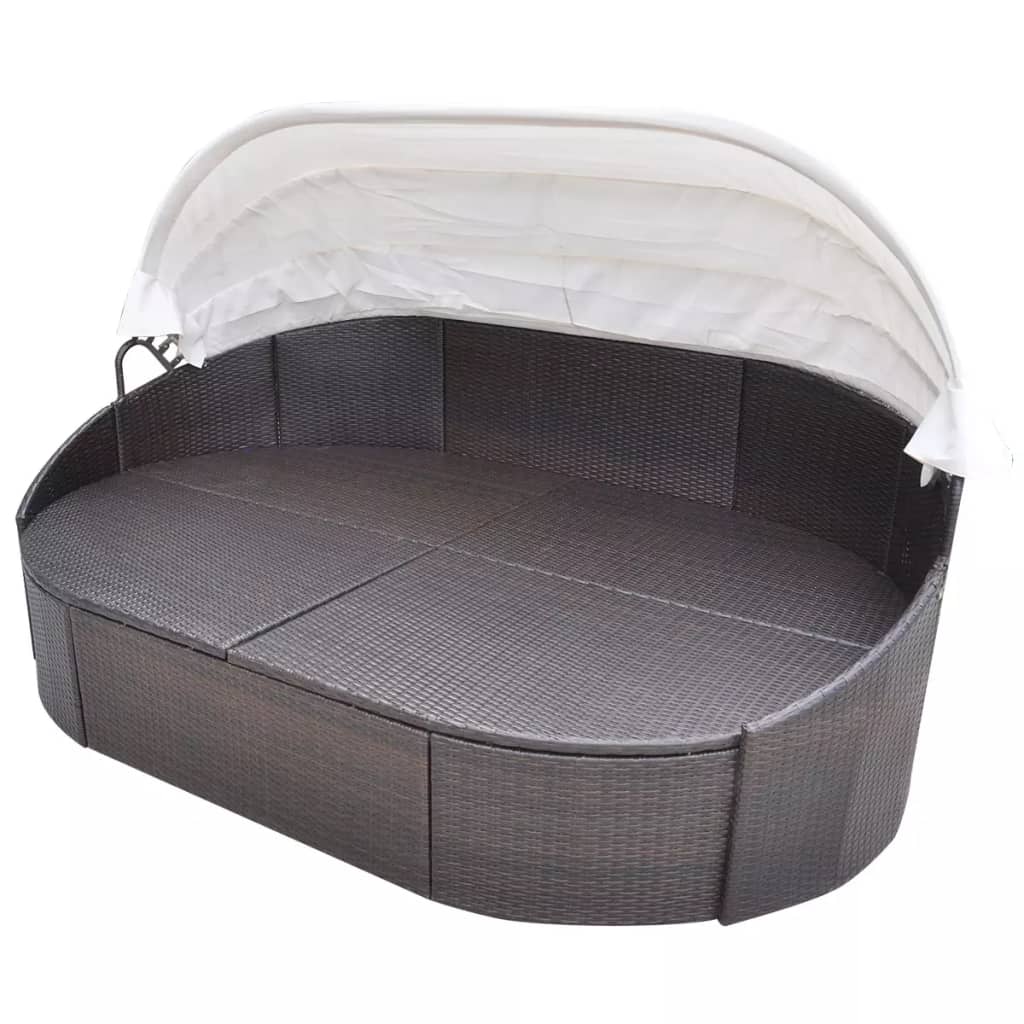 Garten Sonneninsel mit Sonnendach Poly Rattan Sonnenliege Sitzgruppe Lounge Set - Bild 13 von 20