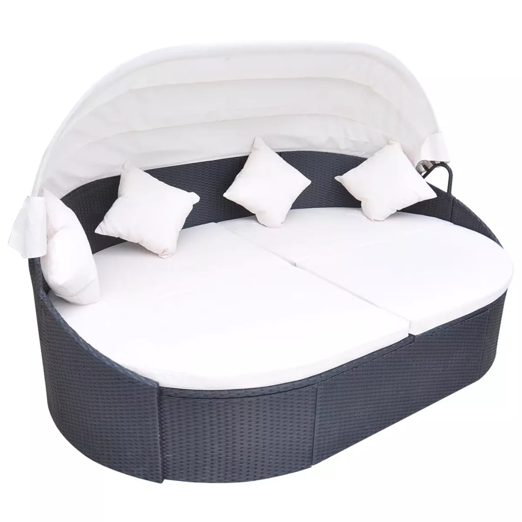 Garten Sonneninsel mit Sonnendach Poly Rattan Sonnenliege Sitzgruppe Lounge Set - Bild 16 von 20