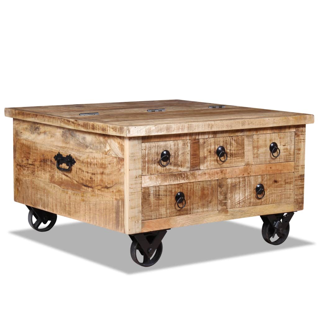 Couchtisch Altholz Sofatisch Wohnzimmertisch Beistelltisch Retro points de vente Tisch Schublade