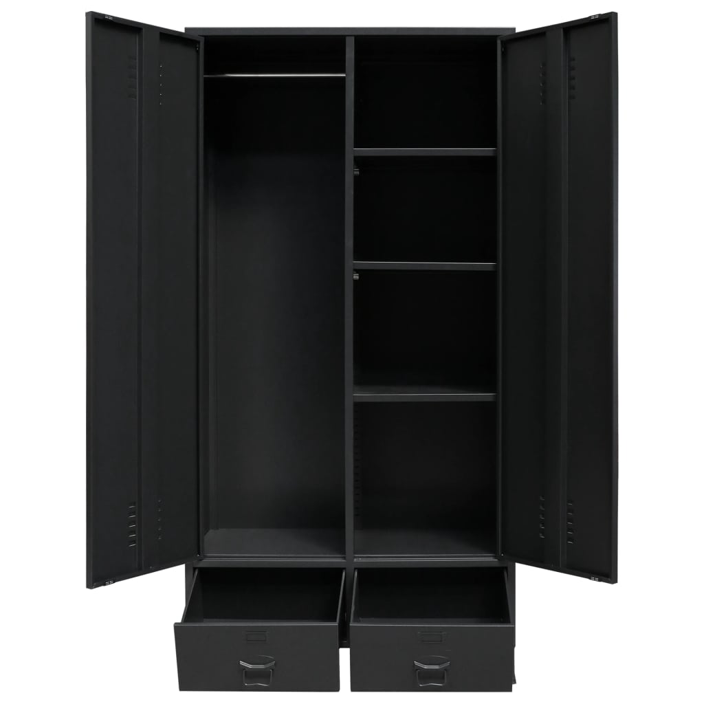 Industrie-Stil Umkleideschrank Metallschrank Metallspind Fächerschrank Schwarz - Bild 42 von 67