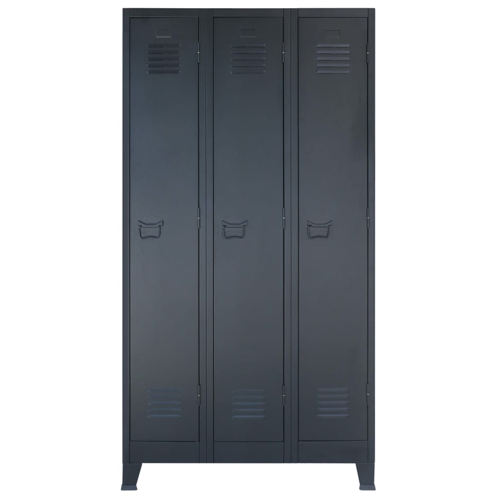 Industrie-Stil Umkleideschrank Metallschrank Metallspind Fächerschrank Schwarz - Bild 15 von 67