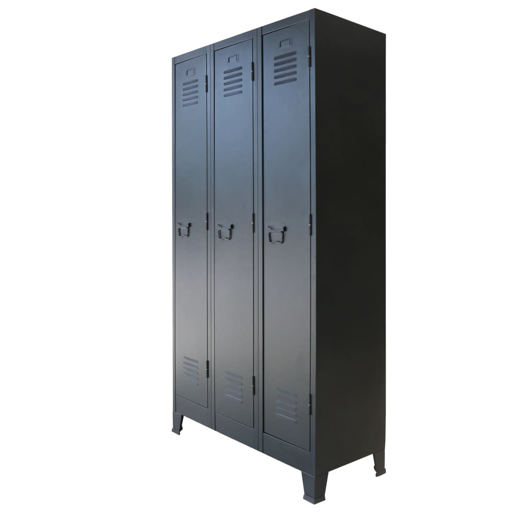 Industrie-Stil Umkleideschrank Metallschrank Metallspind Fächerschrank Schwarz - Bild 11 von 67
