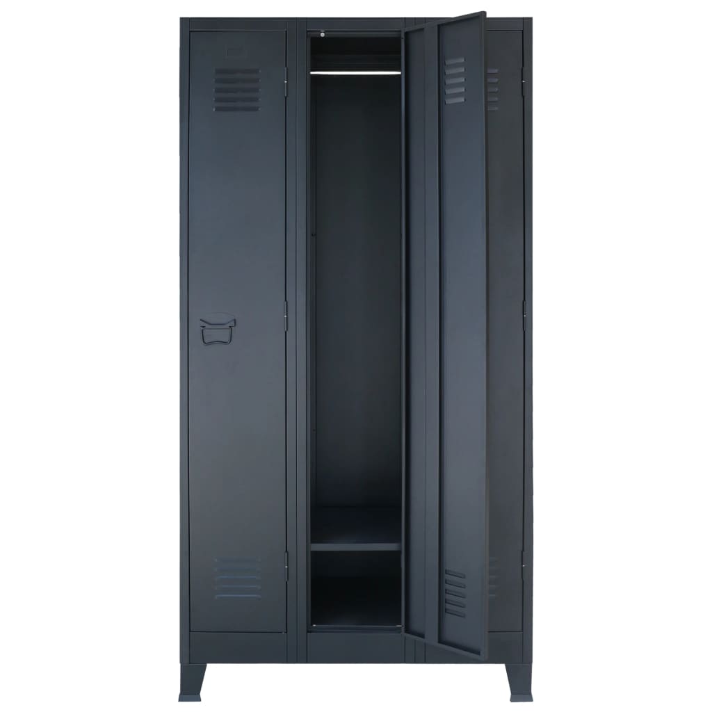 Industrie-Stil Umkleideschrank Metallschrank Metallspind Fächerschrank Schwarz - Bild 17 von 67