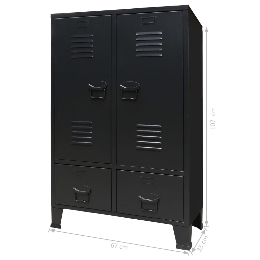 Industrie-Stil Umkleideschrank Metallschrank Metallspind Fächerschrank Schwarz - Bild 66 von 67
