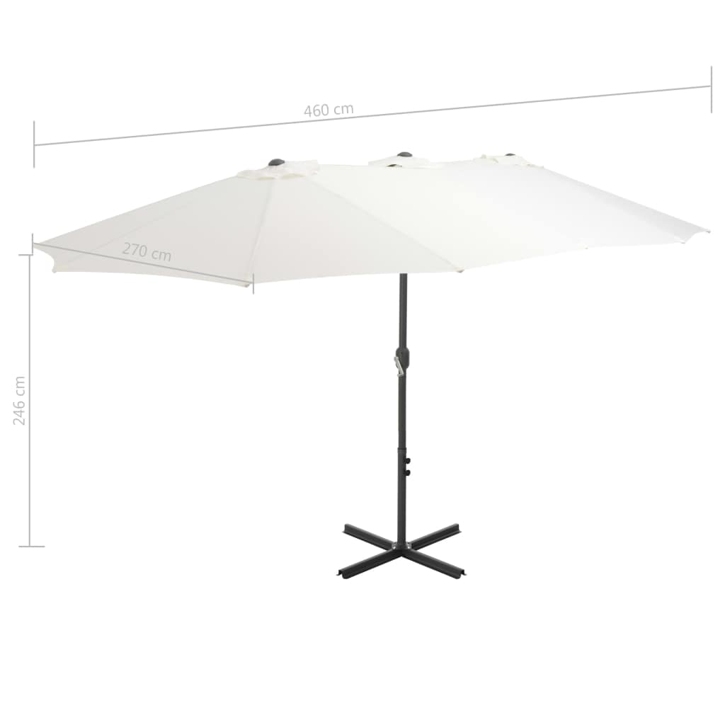 Alu Sonnenschirm Doppel Oval Marktschirm Handurbel Gartenschirm 460x270x246cm - Bild 18 von 77