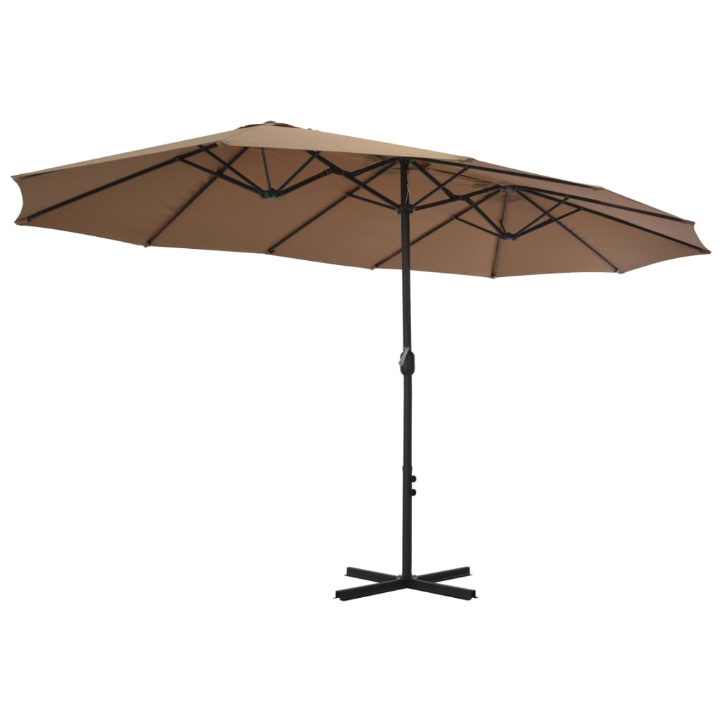 Alu Sonnenschirm Doppel Oval Marktschirm Handurbel Gartenschirm 460x270x246cm - Bild 22 von 77