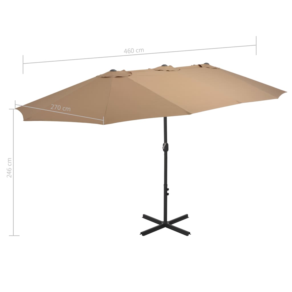 Alu Sonnenschirm Doppel Oval Marktschirm Handurbel Gartenschirm 460x270x246cm - Bild 26 von 77