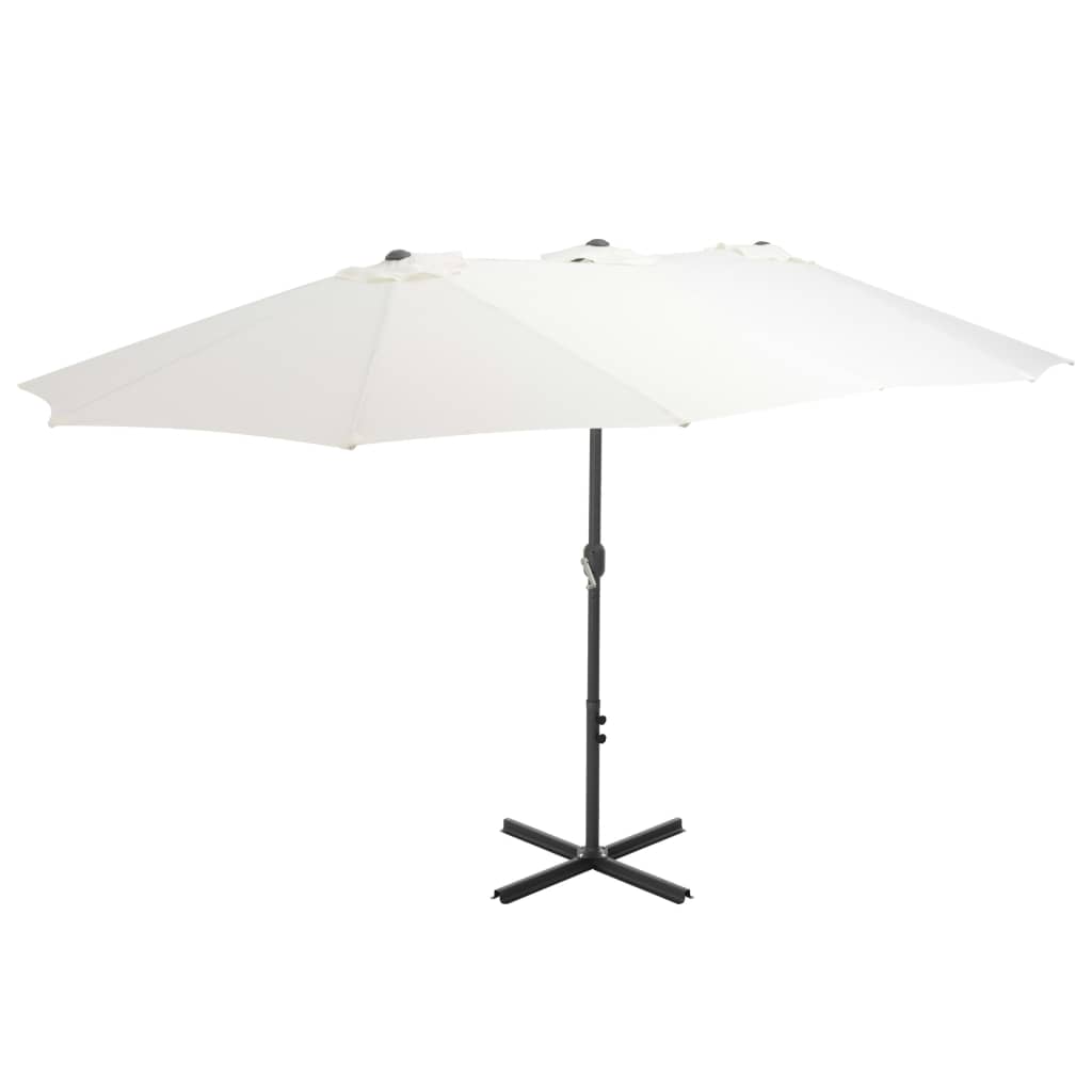 Alu Sonnenschirm Doppel Oval Marktschirm Handurbel Gartenschirm 460x270x246cm - Bild 11 von 77