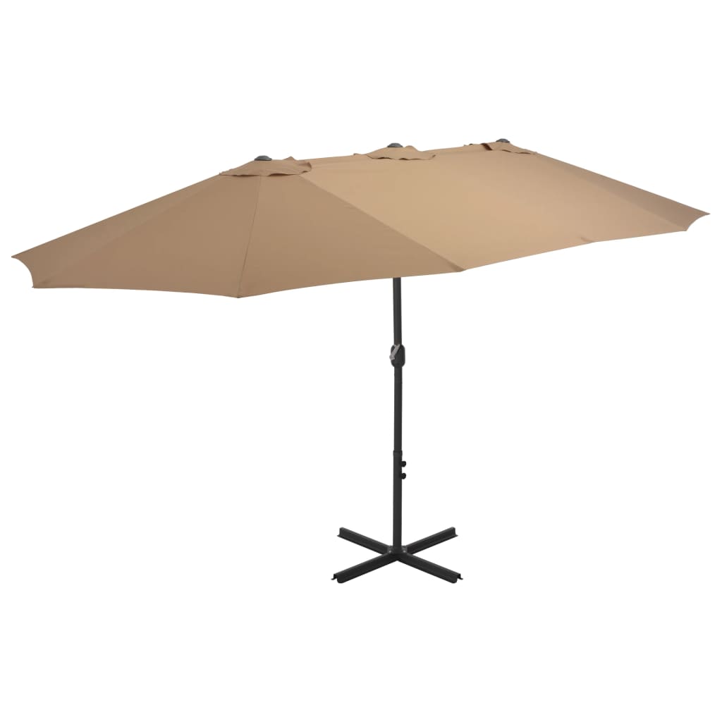 Alu Sonnenschirm Doppel Oval Marktschirm Handurbel Gartenschirm 460x270x246cm - Bild 19 von 77