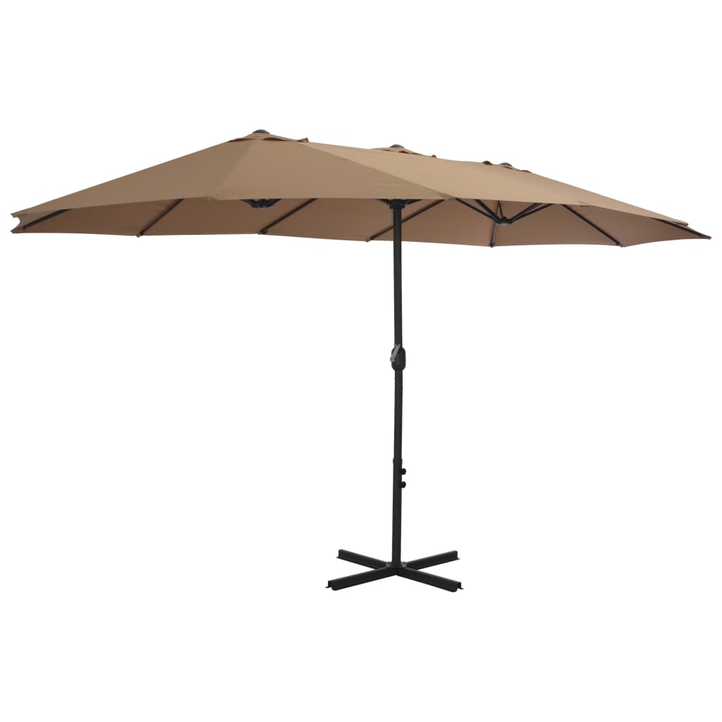 Alu Sonnenschirm Doppel Oval Marktschirm Handurbel Gartenschirm 460x270x246cm - Bild 21 von 77