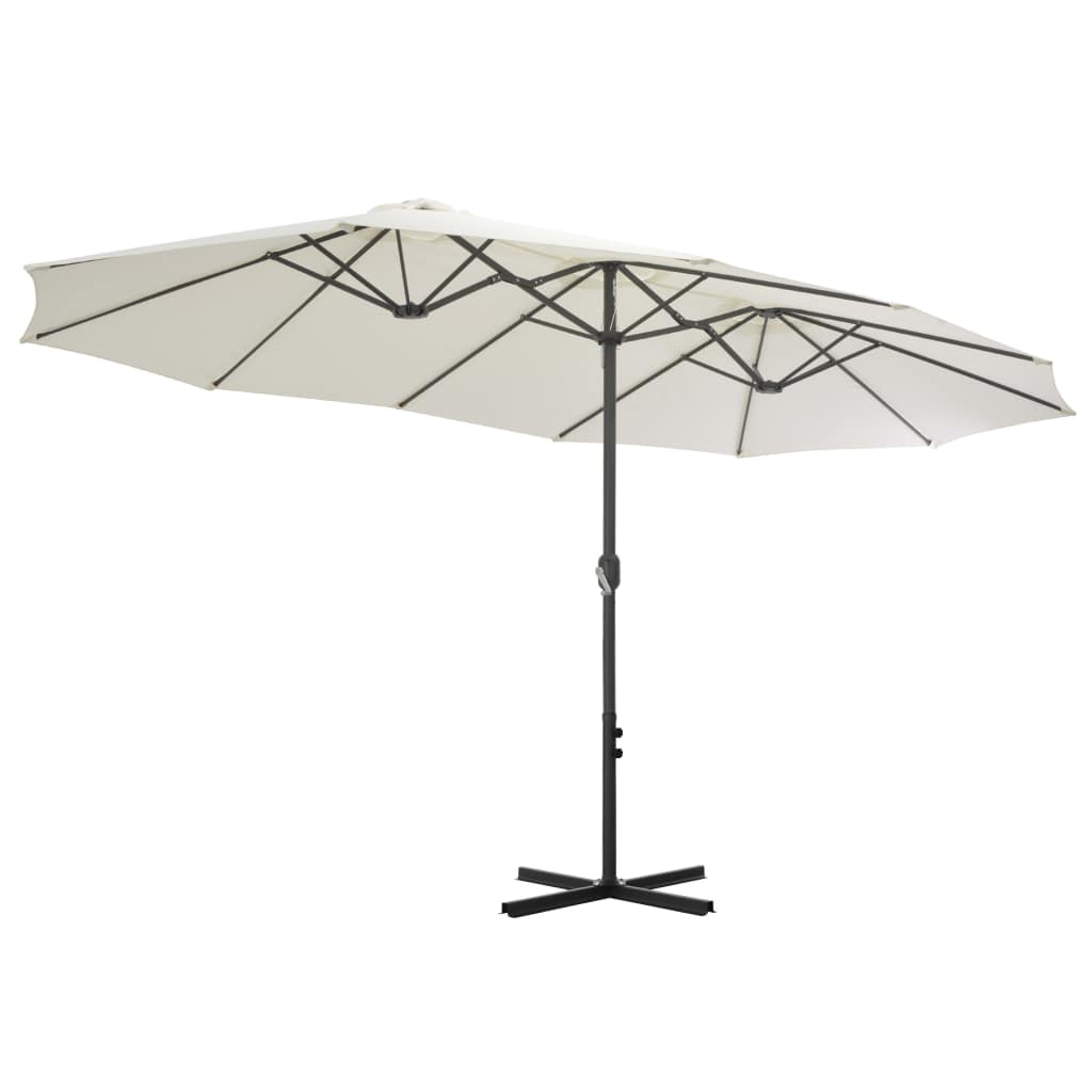 Alu Sonnenschirm Doppel Oval Marktschirm Handurbel Gartenschirm 460x270x246cm - Bild 14 von 77