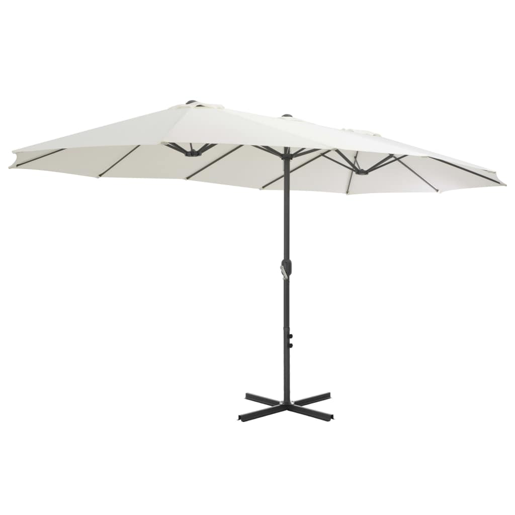 Alu Sonnenschirm Doppel Oval Marktschirm Handurbel Gartenschirm 460x270x246cm - Bild 13 von 77