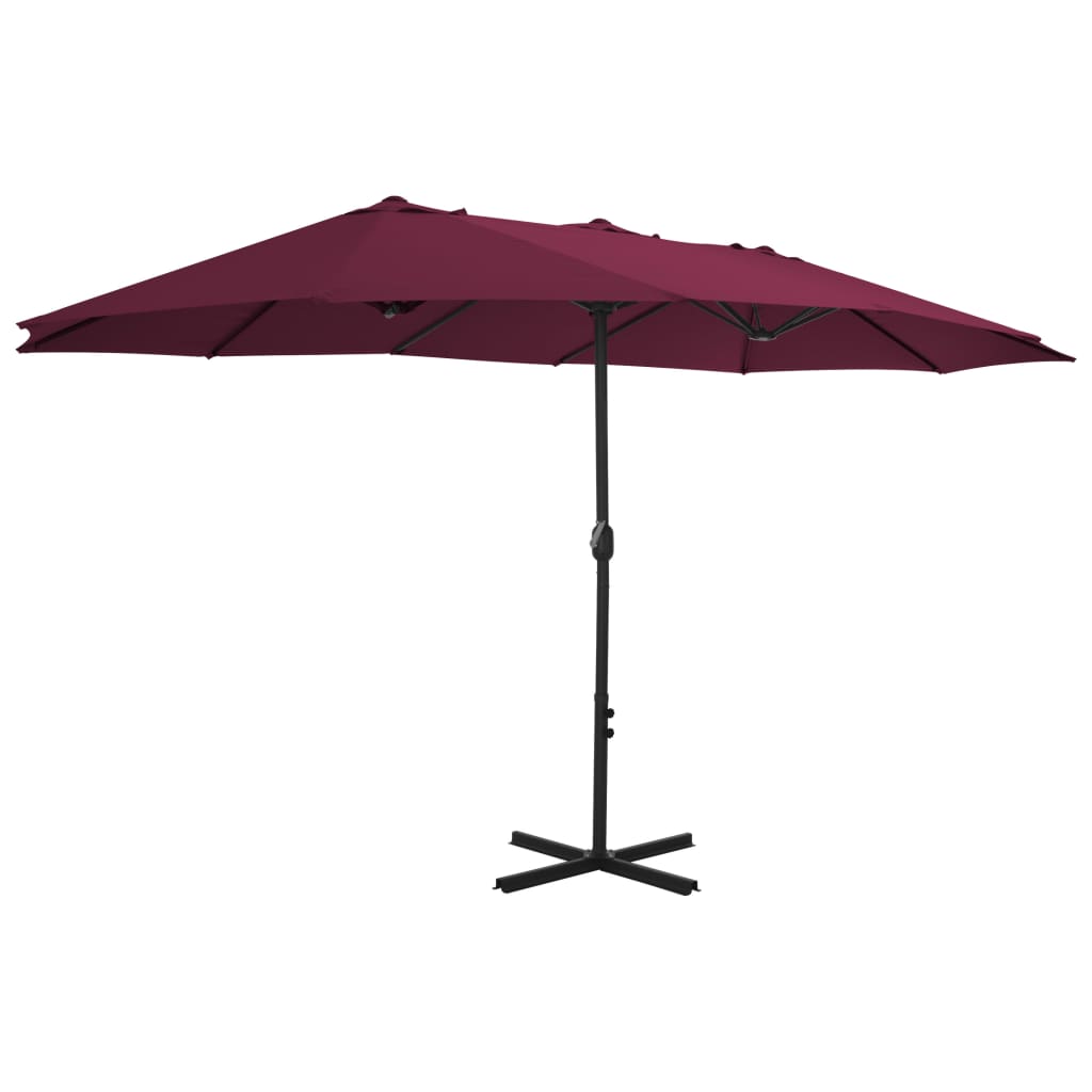 Alu Sonnenschirm Doppel Oval Marktschirm Handurbel Gartenschirm 460x270x246cm - Bild 64 von 77