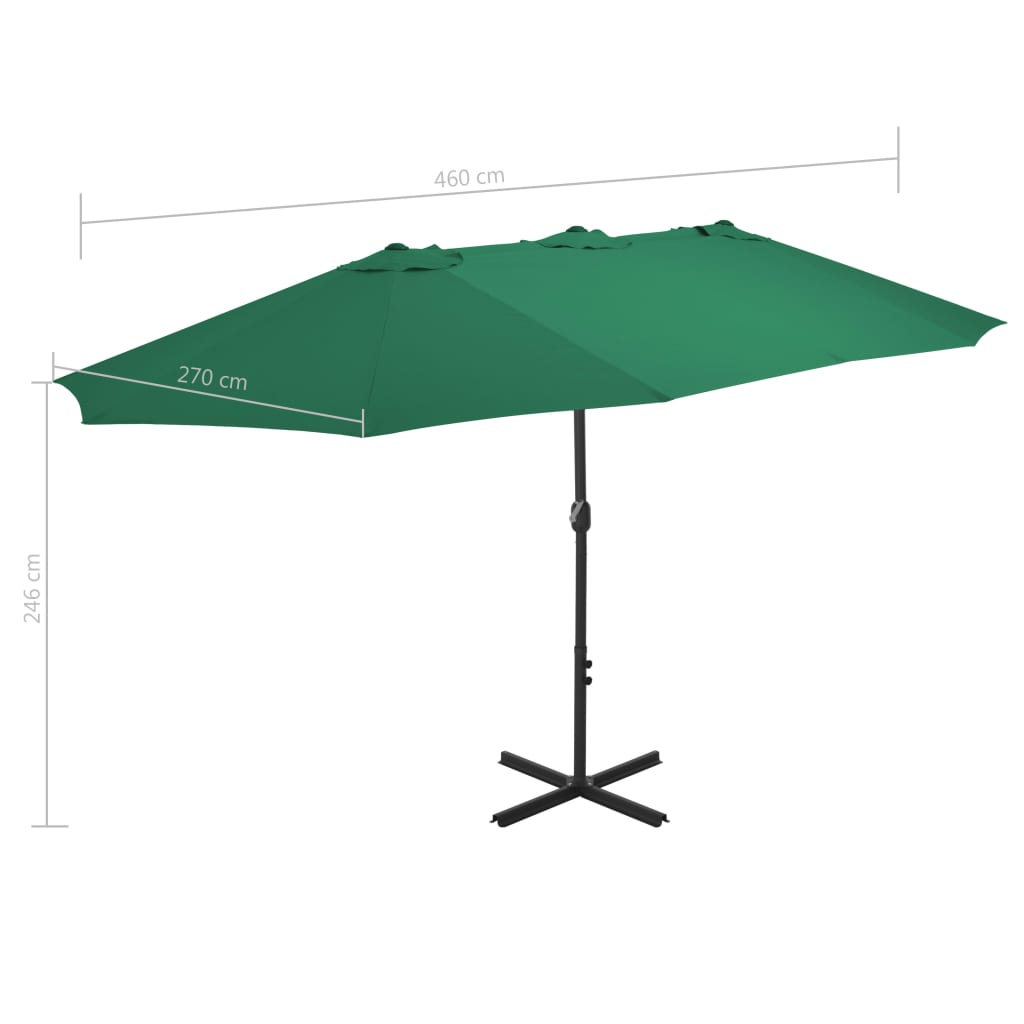 Alu Sonnenschirm Doppel Oval Marktschirm Handurbel Gartenschirm 460x270x246cm - Bild 77 von 77