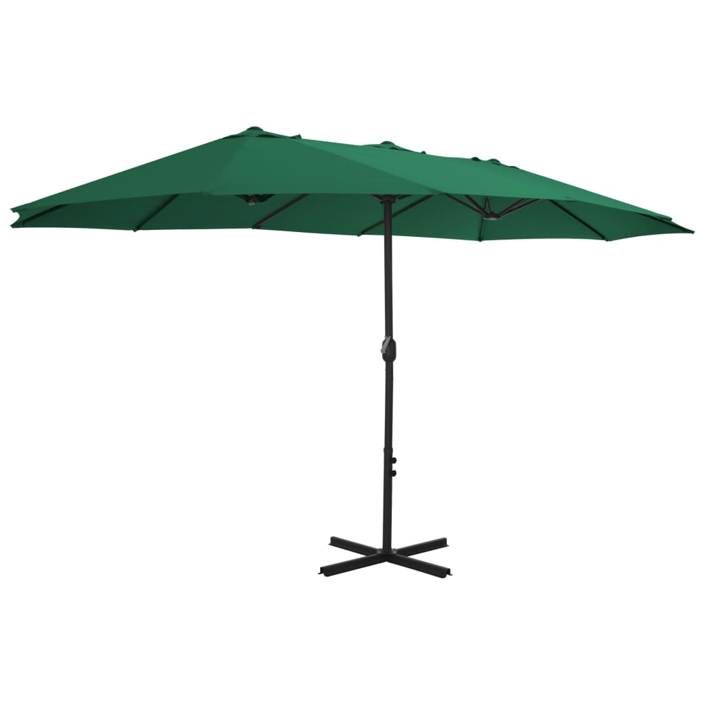 Alu Sonnenschirm Doppel Oval Marktschirm Handurbel Gartenschirm 460x270x246cm - Bild 72 von 77