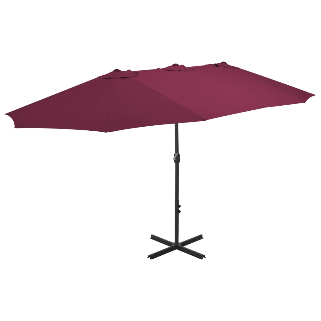 Alu Sonnenschirm Doppel Oval Marktschirm Handurbel Gartenschirm 460x270x246cm - Bild 62 von 77
