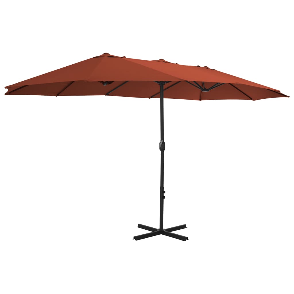 Alu Sonnenschirm Doppel Oval Marktschirm Handurbel Gartenschirm 460x270x246cm - Bild 38 von 77
