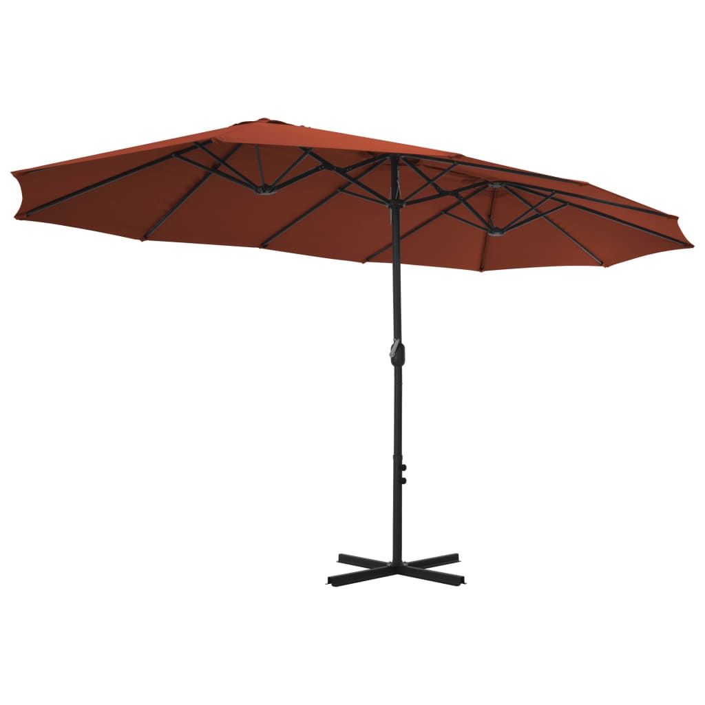 Alu Sonnenschirm Doppel Oval Marktschirm Handurbel Gartenschirm 460x270x246cm - Bild 40 von 77