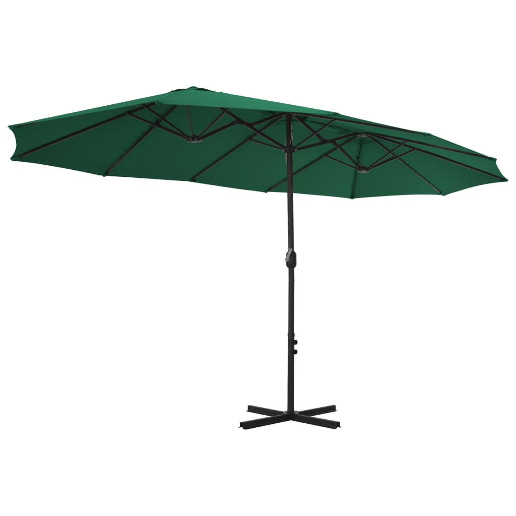 Alu Sonnenschirm Doppel Oval Marktschirm Handurbel Gartenschirm 460x270x246cm - Bild 74 von 77