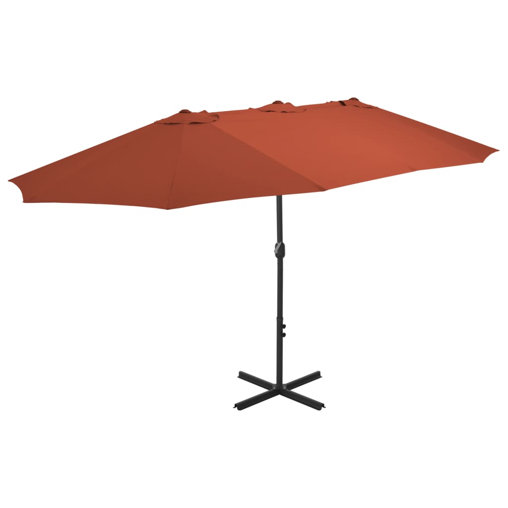 Alu Sonnenschirm Doppel Oval Marktschirm Handurbel Gartenschirm 460x270x246cm - Bild 37 von 77