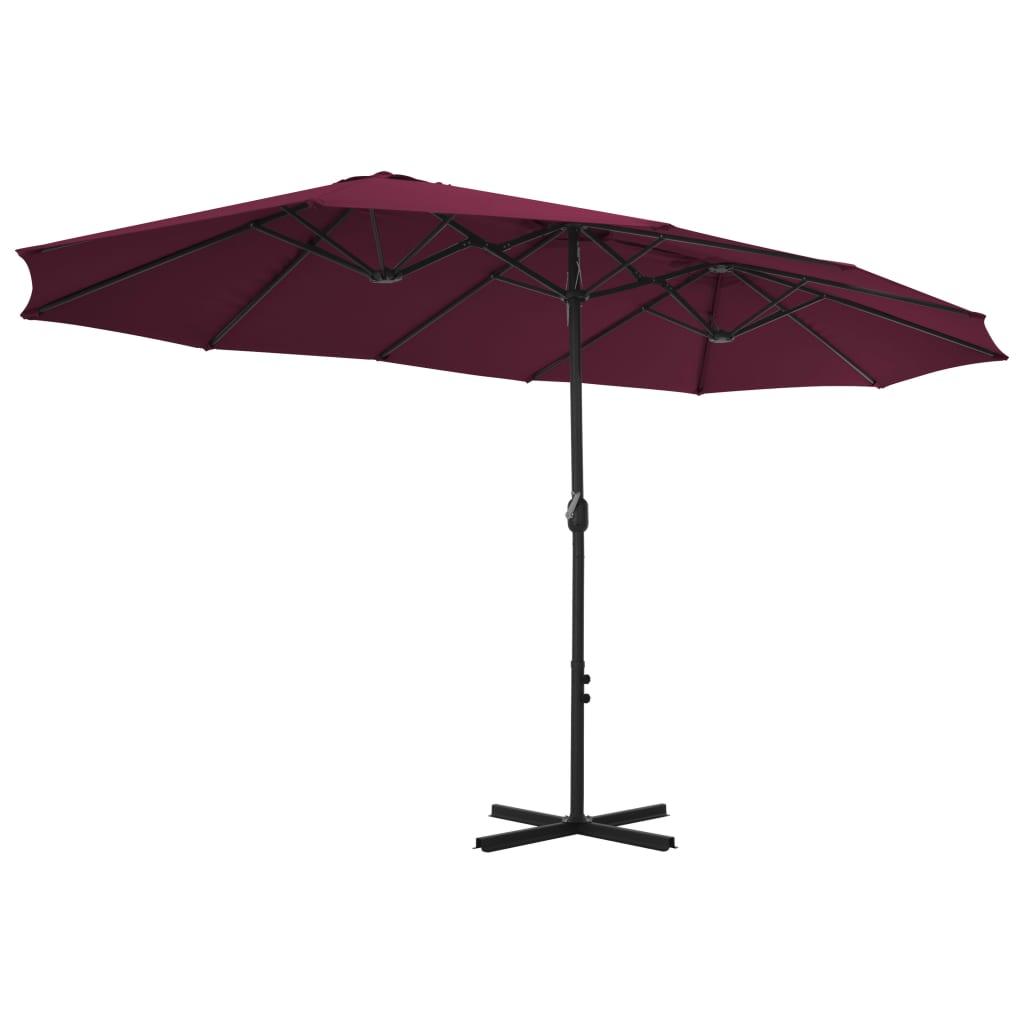 Alu Sonnenschirm Doppel Oval Marktschirm Handurbel Gartenschirm 460x270x246cm - Bild 66 von 77