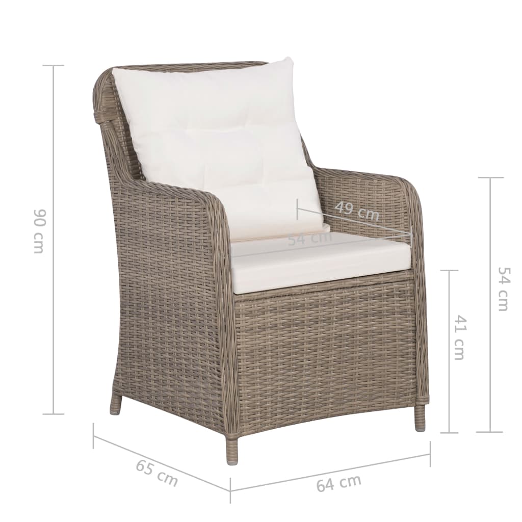 2x Gartenstuhl Poly Rattan Gartensessel Stuhl Gartenmöbel Sessel Stühle Outdoor - Bild 11 von 19