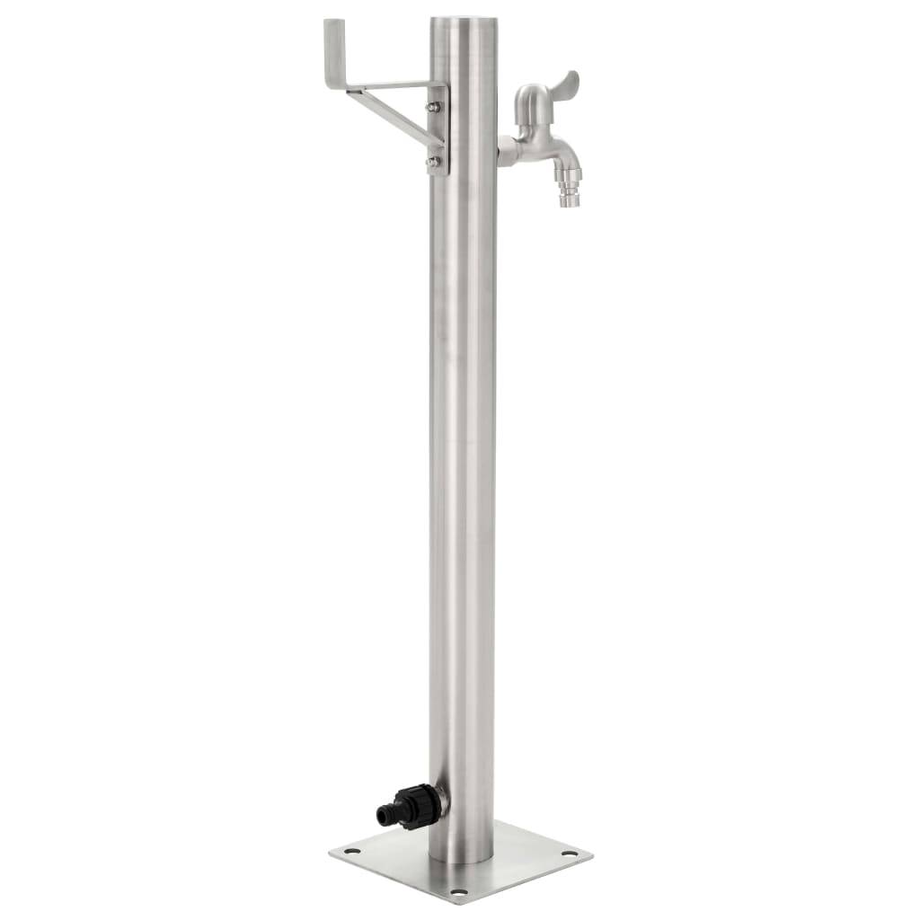 Garten-Wassersäule Edelstahl 95/65 cm Wasserzapfstelle Brunnen Wasserzapfsäule - Bild 12 von 50
