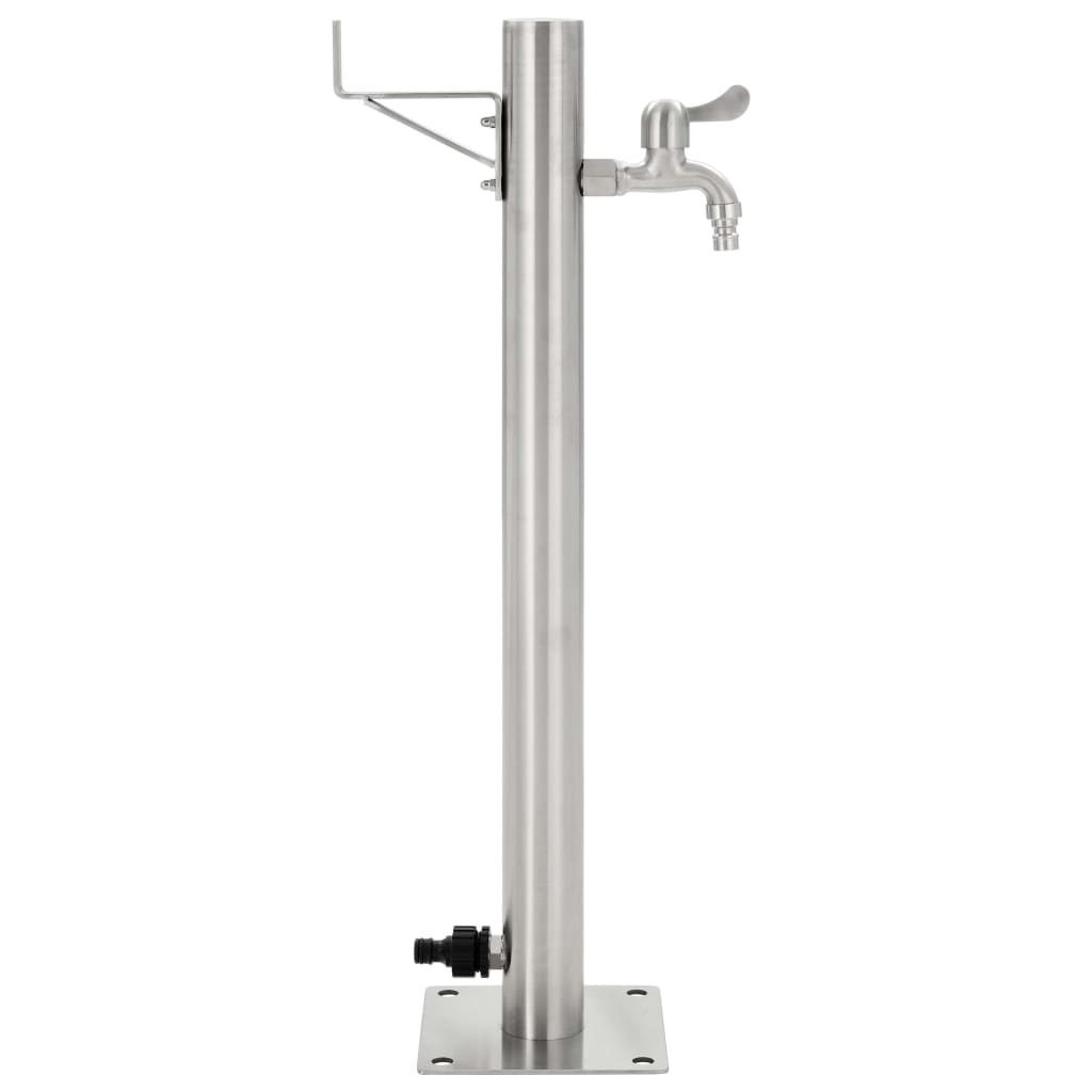 Garten-Wassersäule Edelstahl 95/65 cm Wasserzapfstelle Brunnen Wasserzapfsäule - Bild 11 von 50