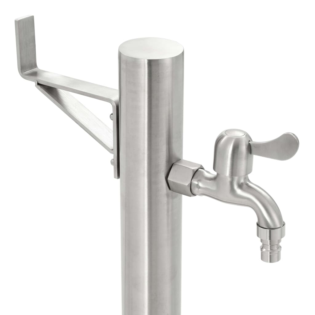 Garten-Wassersäule Edelstahl 95/65 cm Wasserzapfstelle Brunnen Wasserzapfsäule - Bild 15 von 50