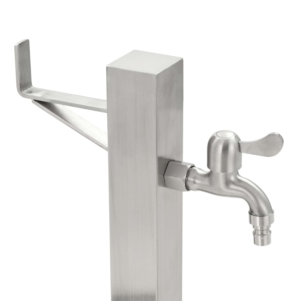 Garten-Wassersäule Edelstahl 95/65 cm Wasserzapfstelle Brunnen Wasserzapfsäule - Bild 7 von 50