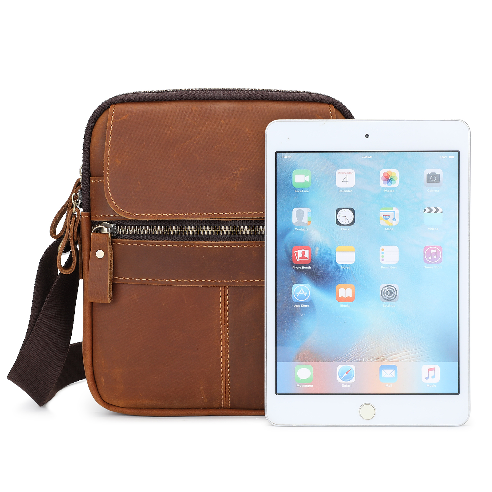Vintage Men Messenger Shoulder Bag Genuine Leather Business Travel Handbag New - Picture 35 of 37