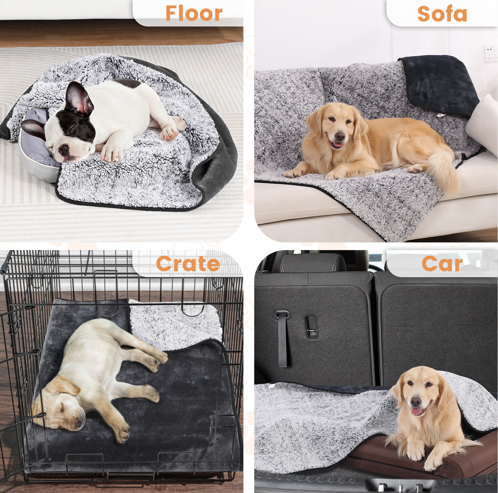 Dog Blanket Waterproof Sherpa Fleece Blanket Sofa Protector Bed Sofa Cat Blanket - Picture 13 of 28
