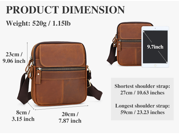 Vintage Men Messenger Shoulder Bag Genuine Leather Business Travel Handbag New - Picture 37 of 37