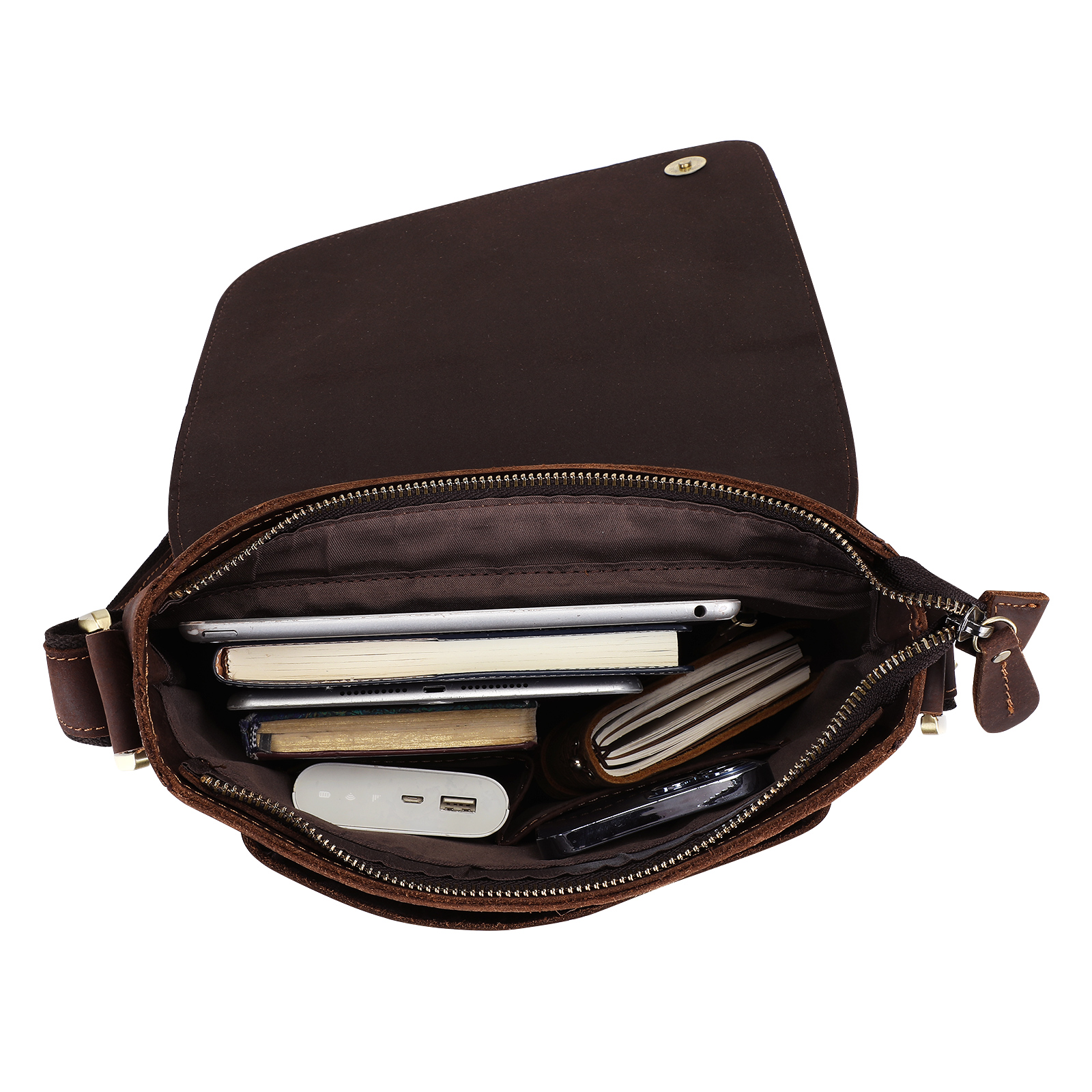 Vintage Men Messenger Shoulder Bag Genuine Leather Business Travel Handbag New - Picture 18 of 37