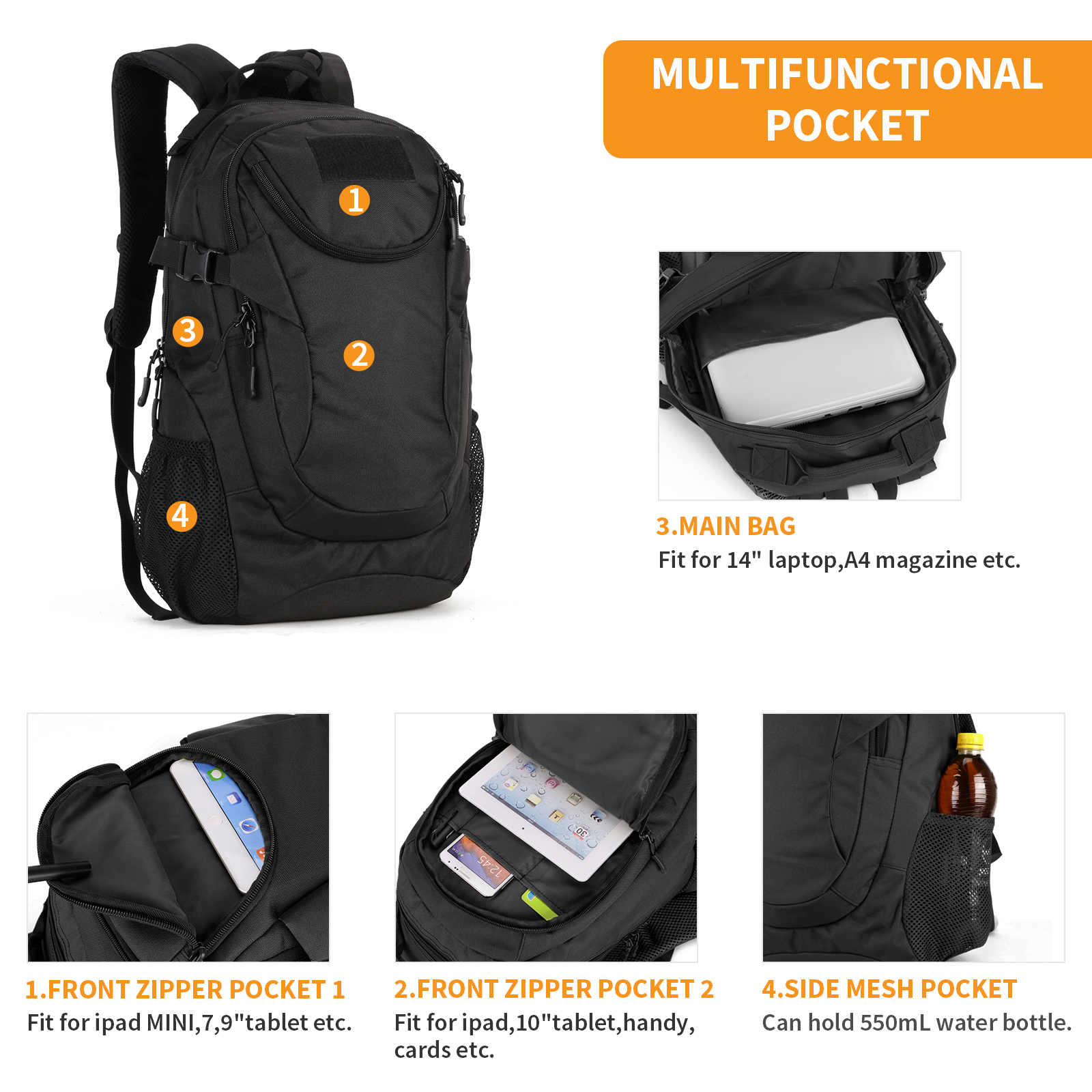 40L 60L Herren Damen Rucksack Wasserdicht Wanderrucksack Trekking Reiserucksack - Bild 9 von 75