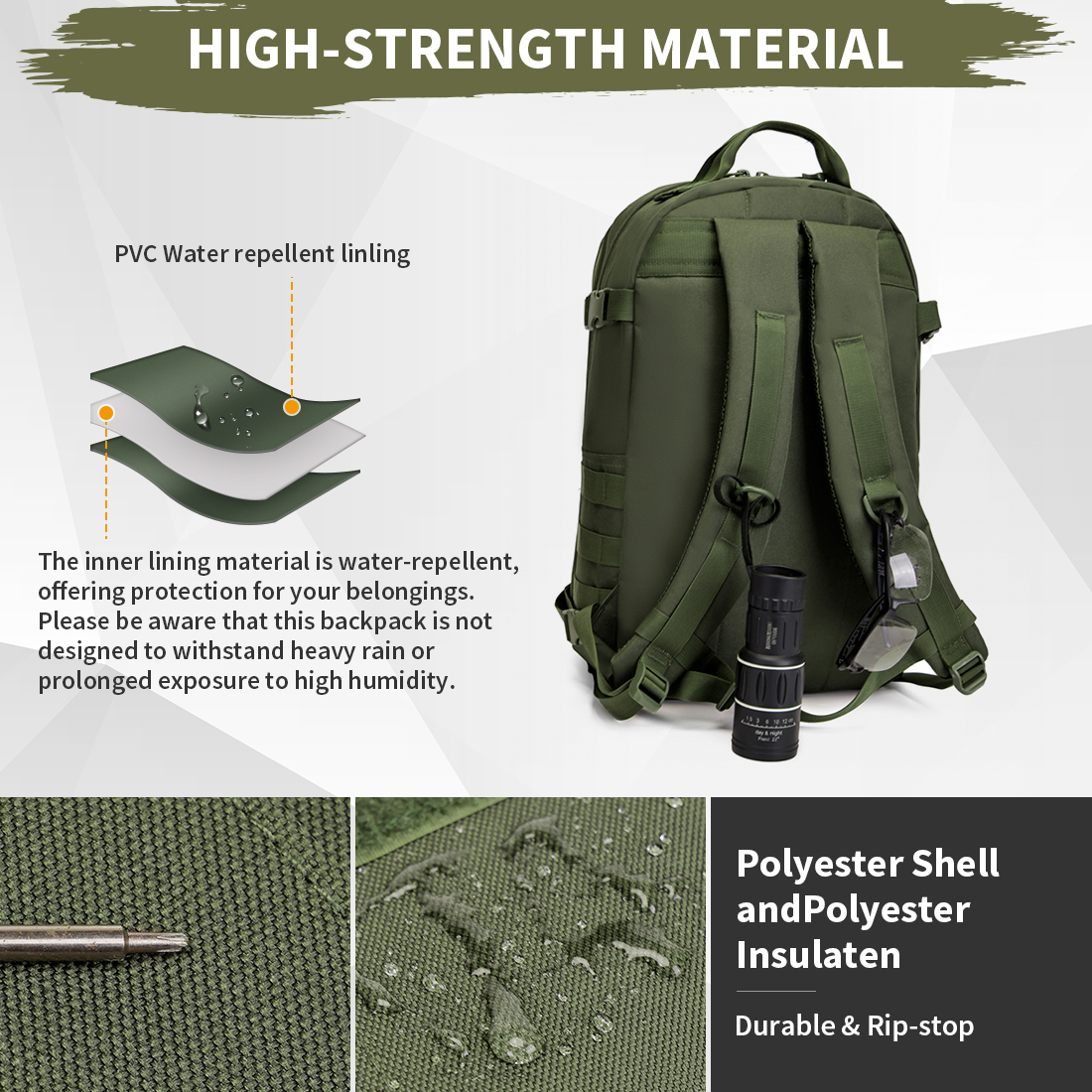 Tactical Backpack 25L Military Molle Rucksack Waterproof Mens Bag Camping Hiking - Picture 13 of 19