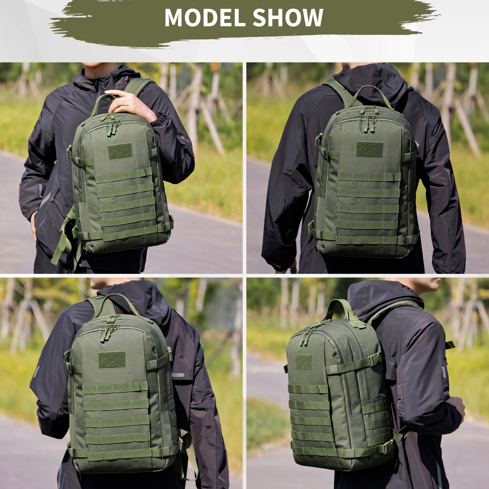 Tactical Backpack 25L Military Molle Rucksack Waterproof Mens Bag Camping Hiking - Picture 15 of 19