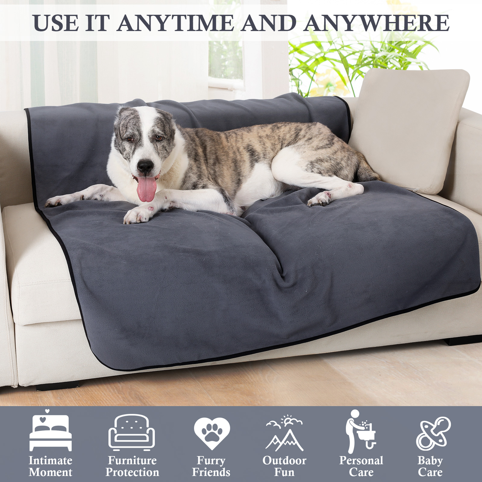 Dog Blanket Pet Blankets Dog Mat Fleece Blanket Waterproof for Sofa Bed - Picture 14 of 37