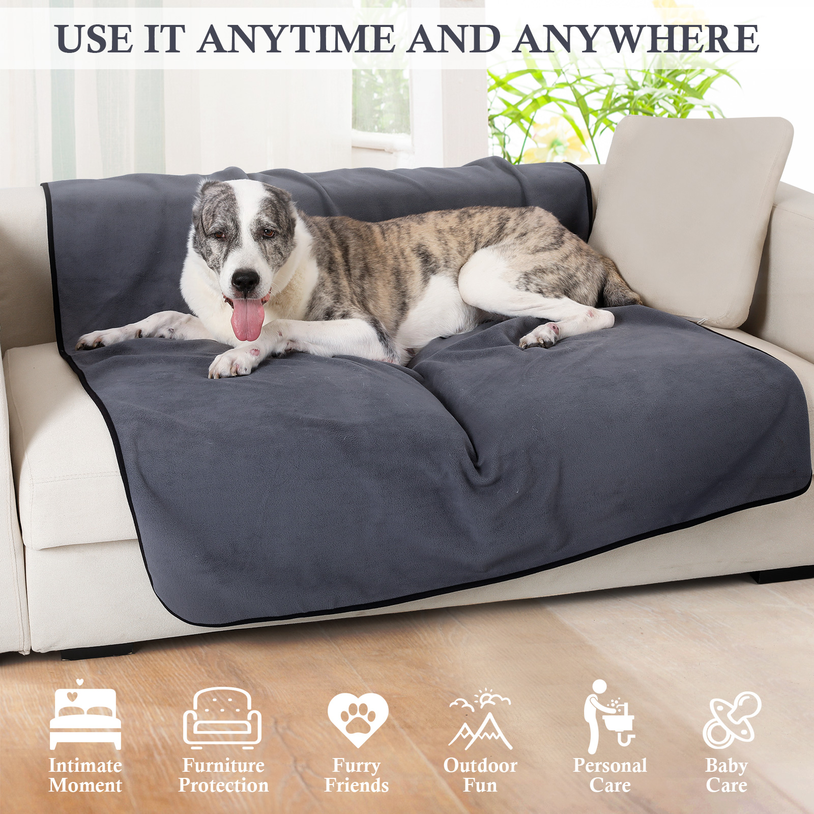Dog Blanket Pet Blankets Dog Mat Fleece Blanket Waterproof for Sofa Bed - Picture 16 of 37