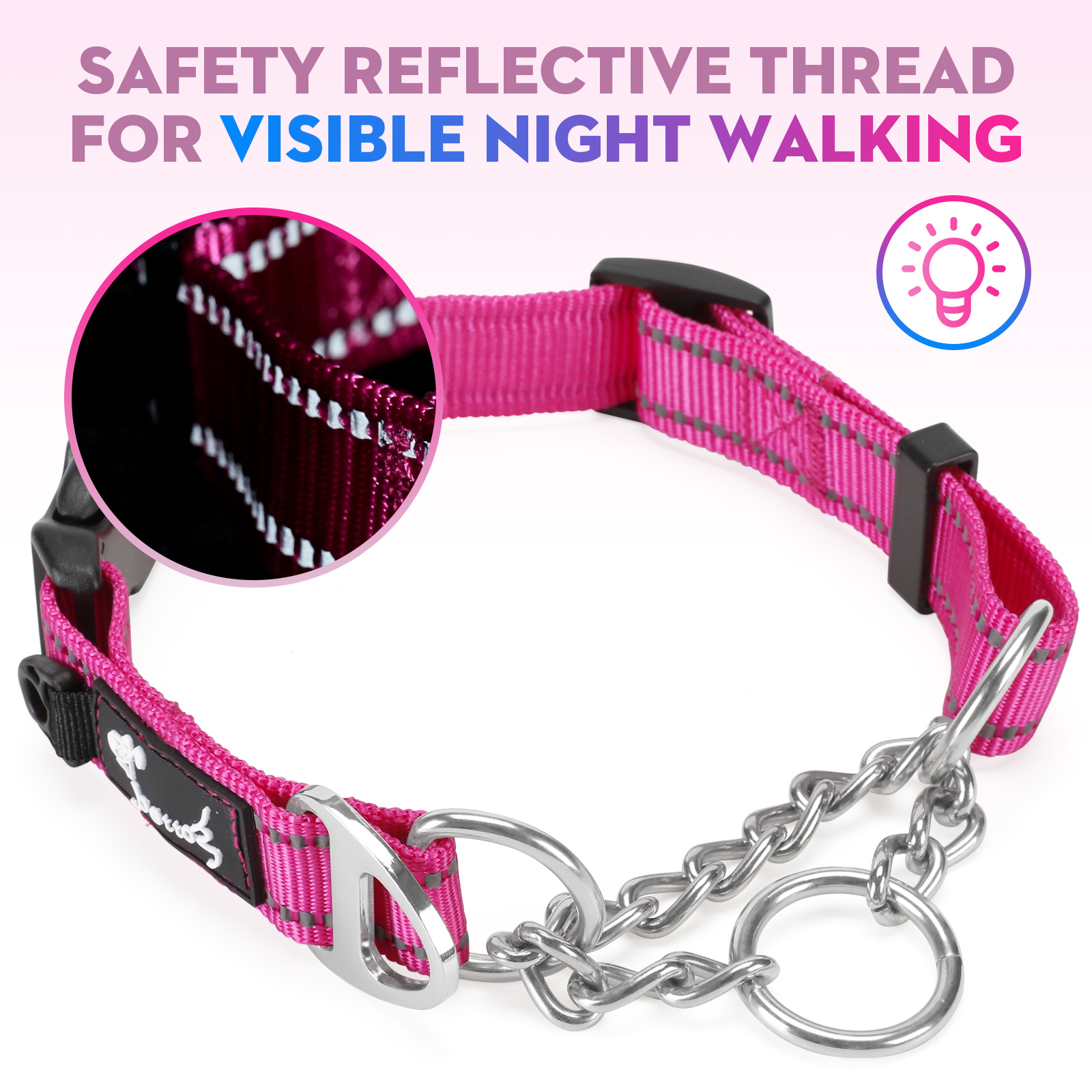 Dog Collar Pull Stop Collar Dogs with Safety Lock Collar Nylon - Picture 13 of 35