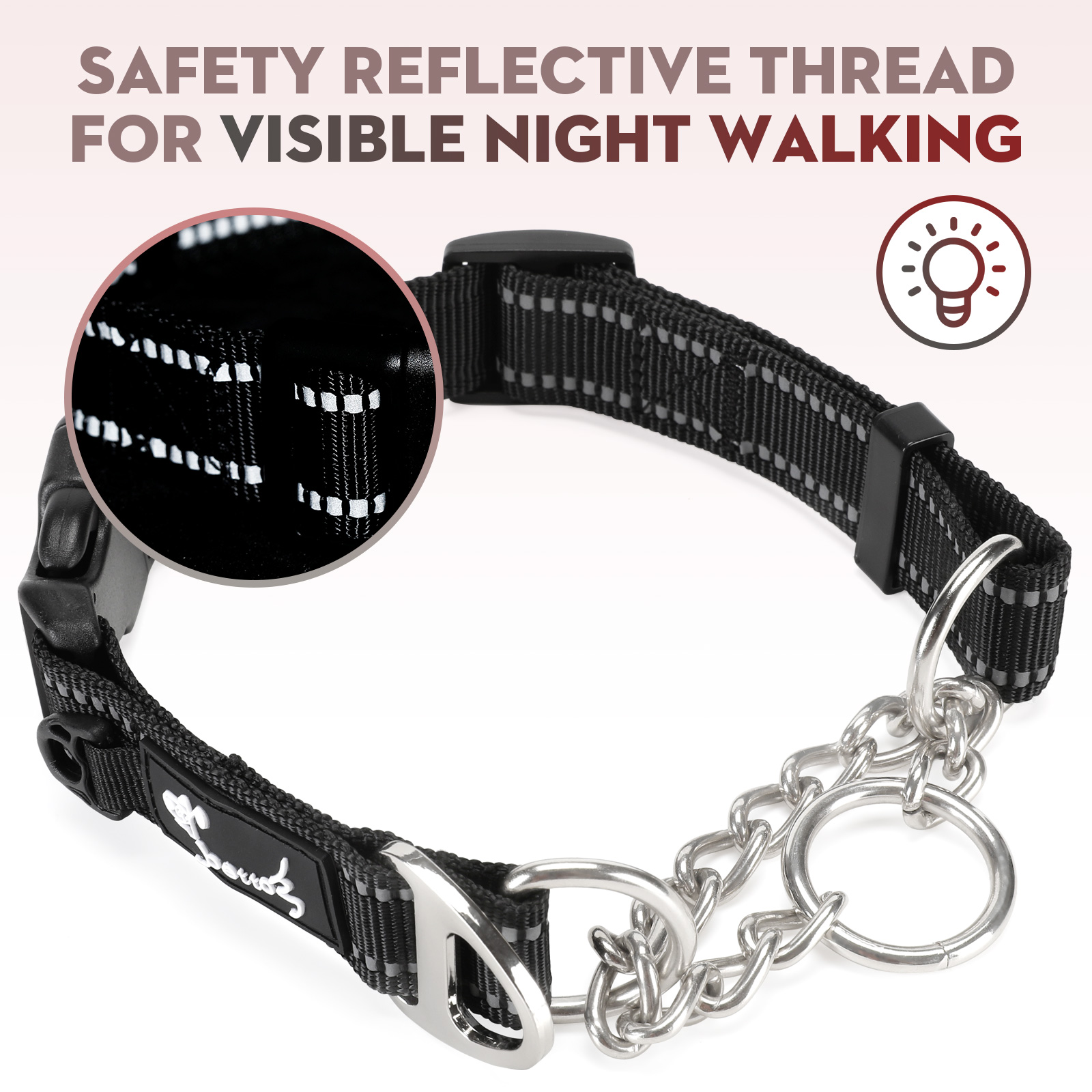 Dog Collar Pull Stop Collar Dogs with Safety Lock Collar Nylon - Picture 10 of 35